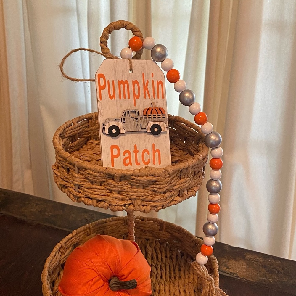 Handmade wood beaded garland